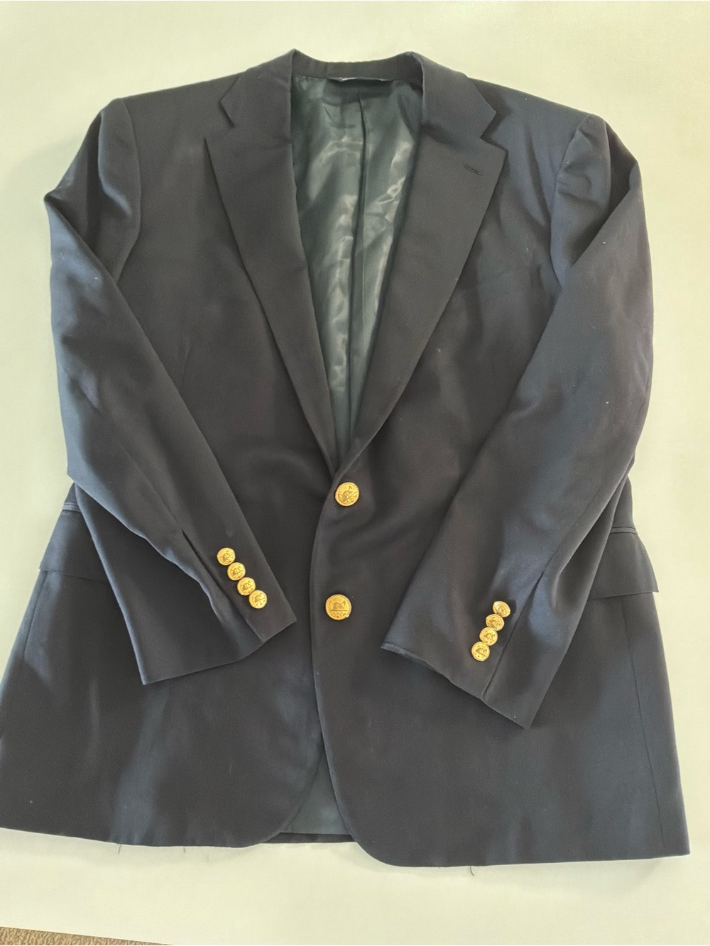 Polo by Ralph Lauren Navy Blazer with Gold Buttons Vtg wool blue blazer